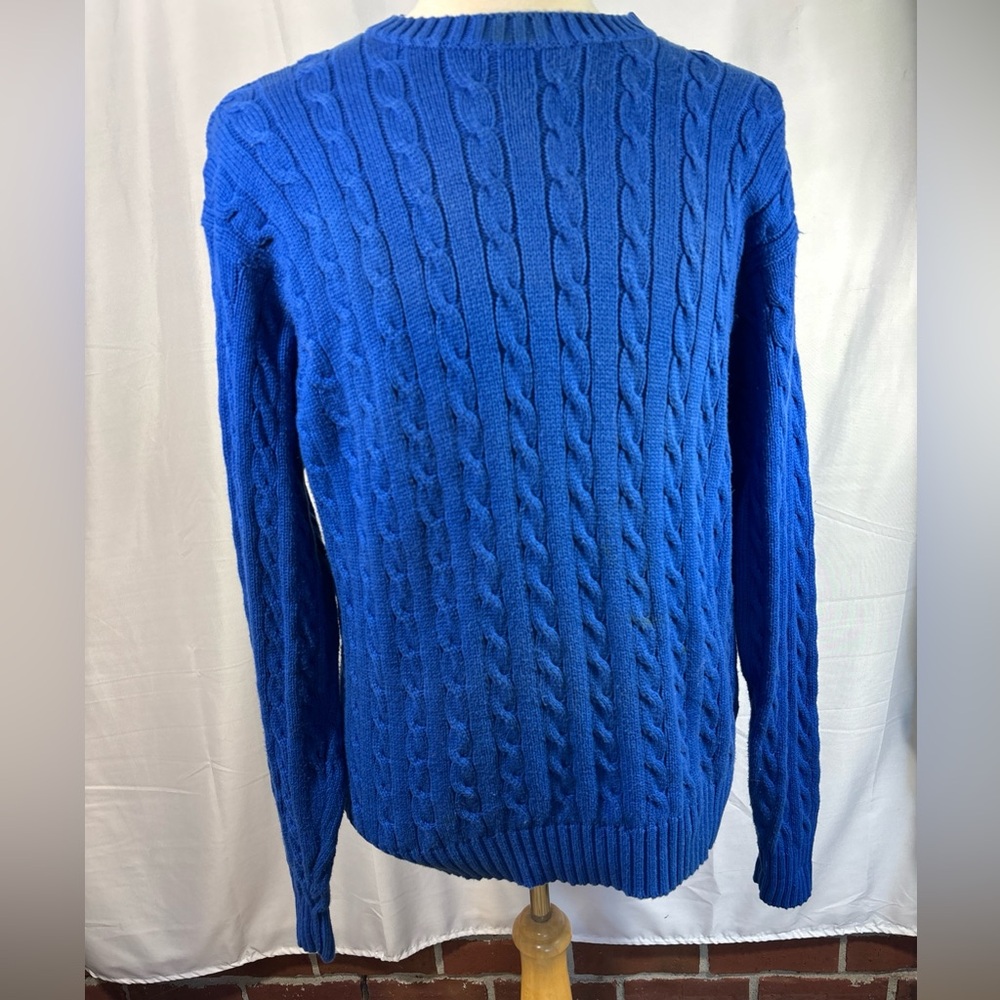 J. Crew Men's Deep Blue Cable Knit Sweater - Picture 2 of 6